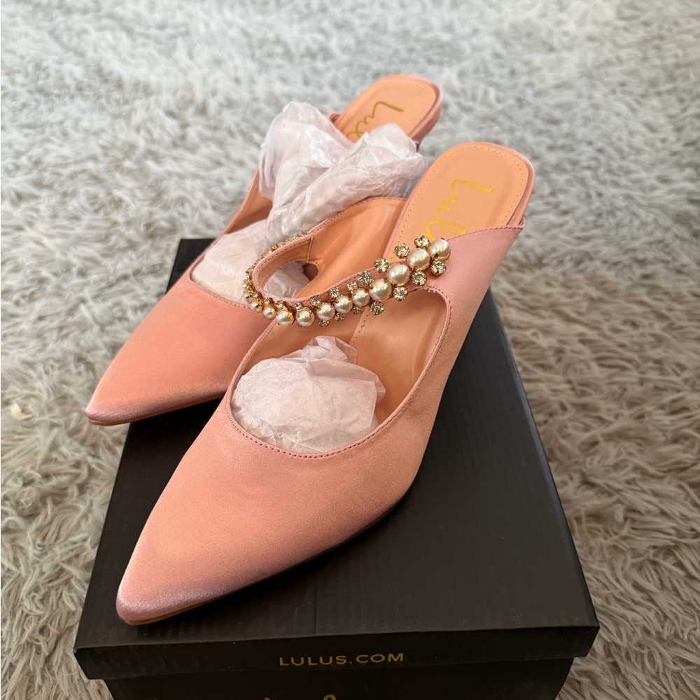 Lulu's Blush Embellished Heels